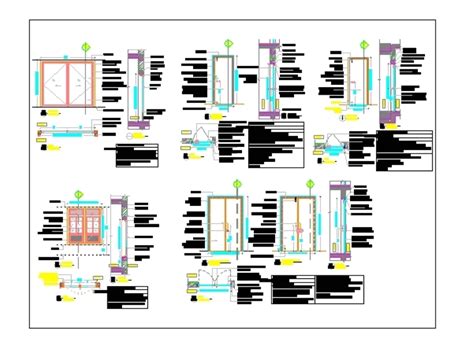 Dibujo Y Detalles De Trabajo De Puertas Y Ventanas En Dwg Kb