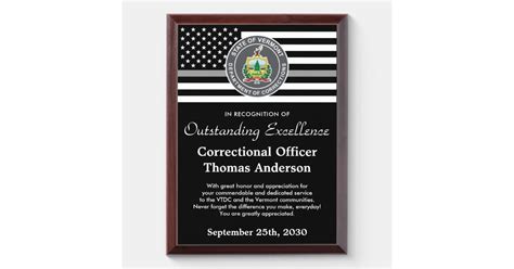 Correctional Officer Jail Prison Department Logo Award Plaque Zazzle