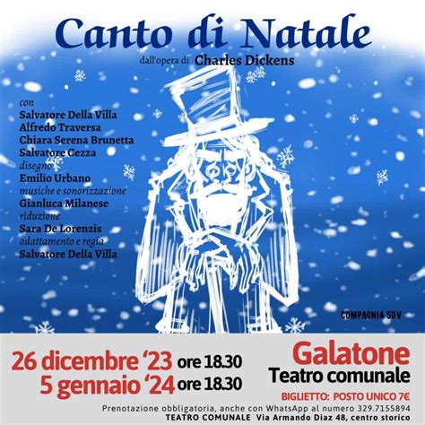 Il Teatro Comunale Di Galatone Presenta Canto Di Natale Un