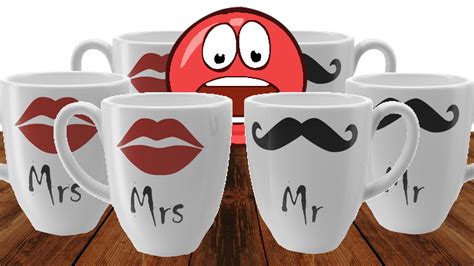 Asmr Edible Mr And Mrs Coffee Cups Eating With Red Ball Mukbang