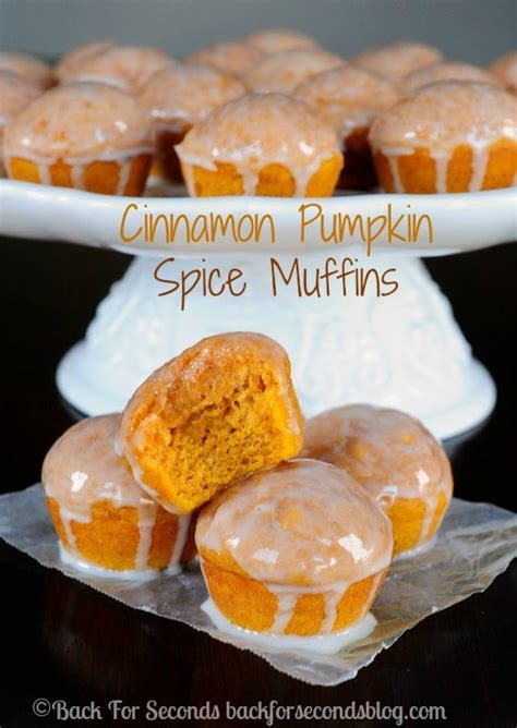 Glazed Cinnamon Pumpkin Spice Mini Muffins Back For Seconds