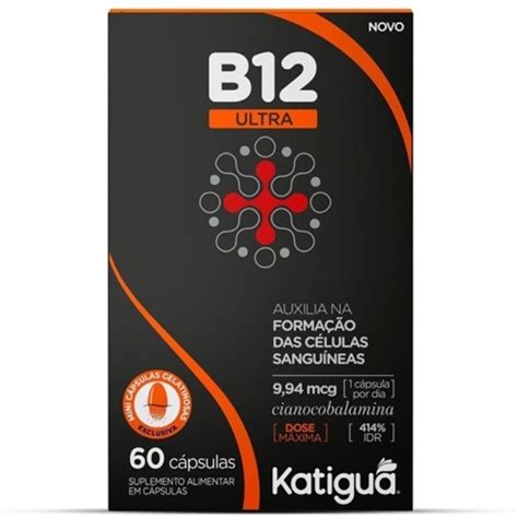 Vitamina B12 Ultra Cianocobalamina Em Capsulas Katigua 60 Capsulas