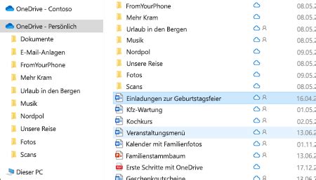 Löschen oder Wiederherstellen von Dateien und Ordnern auf OneDrive