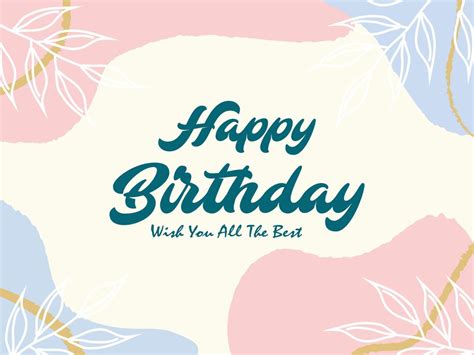 Modern Minimalist Design Birthday Card With Aesthetic Background