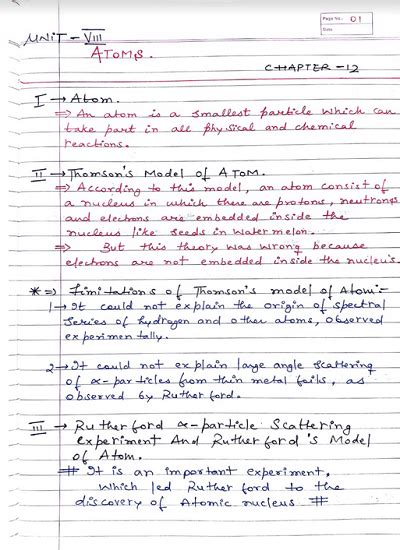 Ch Atoms Xii Physics Handwritten Notes Pdf Shop Handwritten