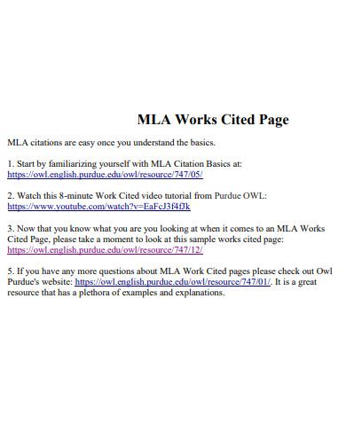 Mla Works Cited Page 24 Examples Format How To Write Pdf