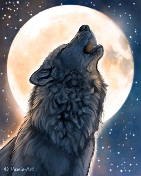 Howling Wolf 2 By Vawie Art On Deviantart Wolf Painting Art Lion