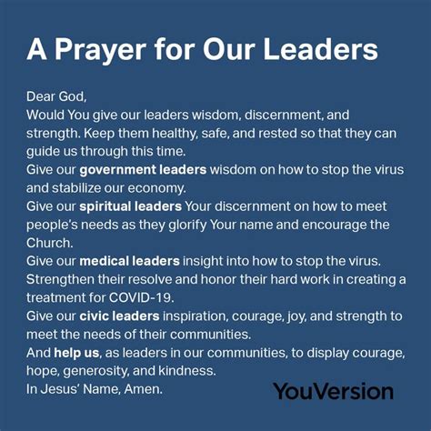 A Prayer For Our Leaders Prayer Times Prayer Scriptures God Prayer