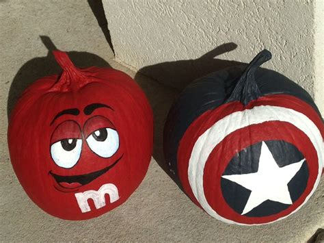 Done Mandm Pumpkin And Captain America Pumpkin Oct 2014 Painting