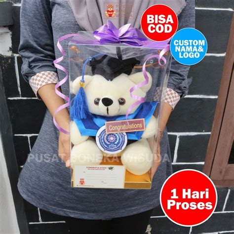 Jual Boneka Wisuda Teddy Bear Ber Tedy Costom Kecil Mini Kado Wisuda