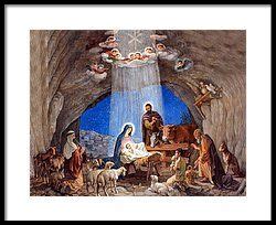 Shepherds Field Nativity Painting Framed Print By Munir Alawi Nativity