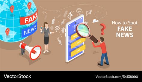 How To Spot Fake News D Isometric Flat Royalty Free Vector