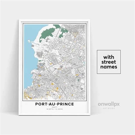 Port Au Prince Map Print Street Names Port Au Prince Print Map Of