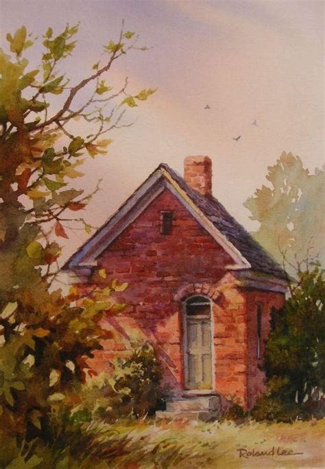 Brick House Painting Watercolor Barns Watercolor Architecture