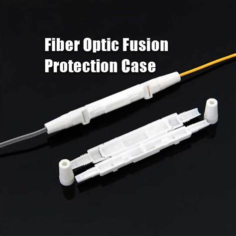 100pcs Fiber Optic Fusion Protection Round Box For Drop Cable Optic