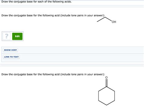 Solved Draw The Conjugate Base For Each Of The Following Chegg