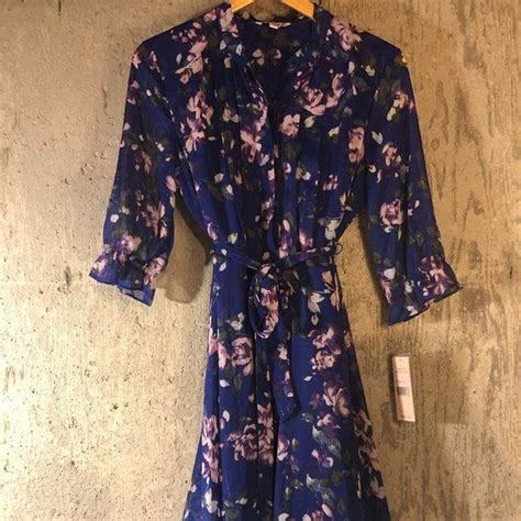 BNWT Nanette Lepore Button Down Sheer Floral Midi Dress With Removable