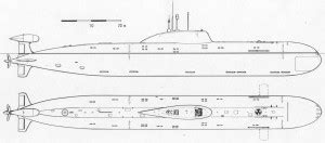 Typhoon-class submarine Blueprint - Download free blueprint for 3D modeling