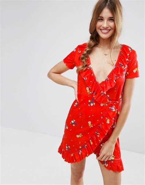 Asos Mini Frill Wrap Dress In Floral Print Best Summer Dresses From