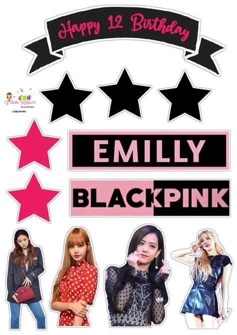 Black Pink Topper De Bolo Blackpink Coisas De Festa