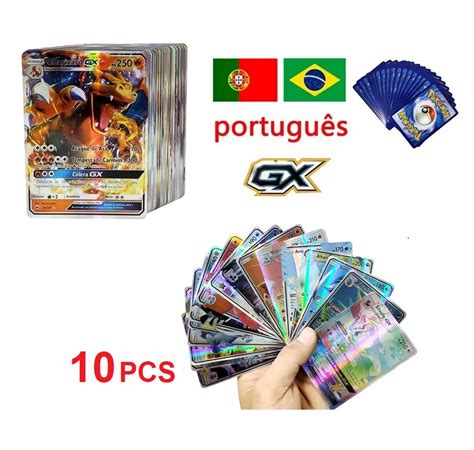 Lote 10 Cartas Pokémon Gx Em Português Cartas Brilhantes Sem Repetir