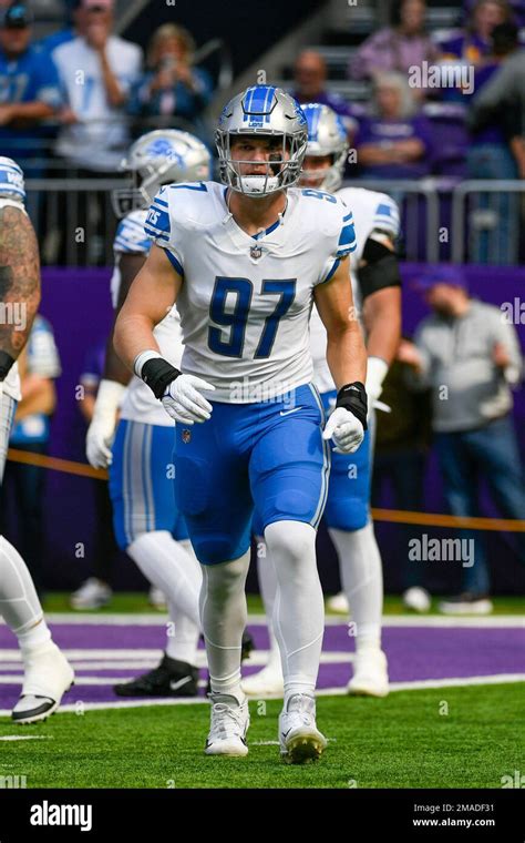 Detroit Lions Defensive End Aidan Hutchinson Warms Up Before Their Game