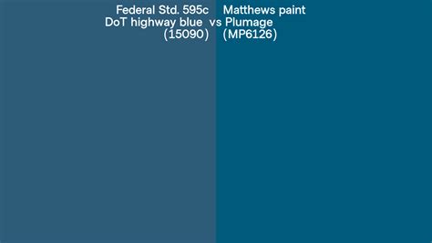 Federal Std 595c DoT Highway Blue 15090 Vs Matthews Paint Plumage