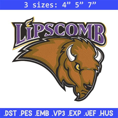 Lipscomb Bisons Logo Embroidery Design Ncaa Embroidery Embr Inspire