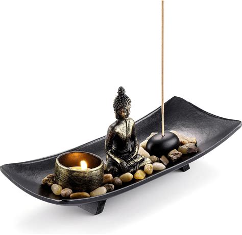 Amazon Mygift Mini Zen Garden Kit Buddha Head Statue Tabletop Zen