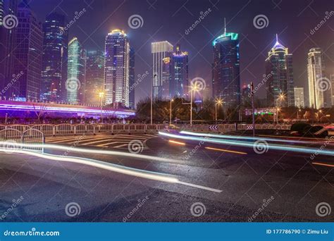 Night view of Lujiazui stock photo. Image of jinmao - 177786790