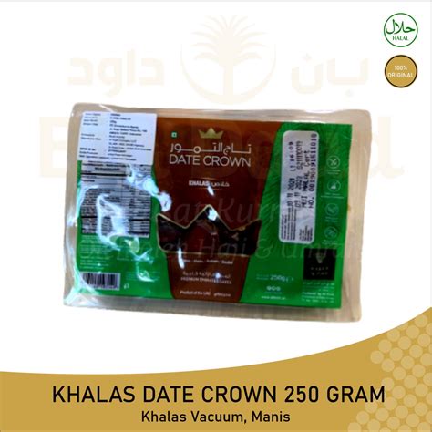 Jual KURMA KHALAS DATE CROWN 250 GRAM KEMASAN VAKUM KURMA KHALAS