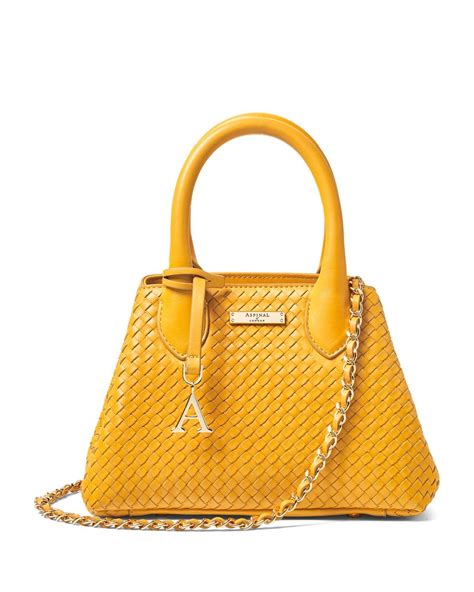 Aspinal Of London Mini Leather Paris Bag In Yellow Lyst