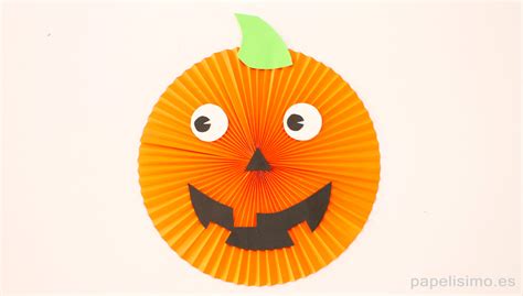 Cómo hacer calabaza de papel Halloween rosetón Papelisimo