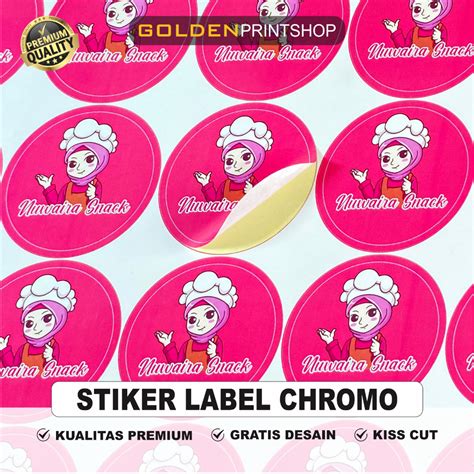 Jual Cetak Sticker Custom Bahan Cromo Label Stiker Kemasan Produk