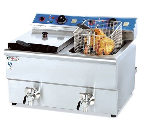 Commercial Stainless Steel Double Tank Table Top Deep 6L Electric Fryer