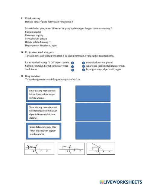 Cermin Cembung Worksheet Live Worksheets