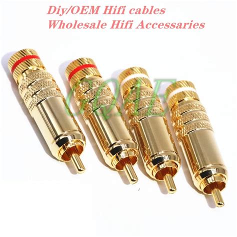 Hifi позолоченный RCA штекер Hi-end пайка Diy аудиокабель RCA ...