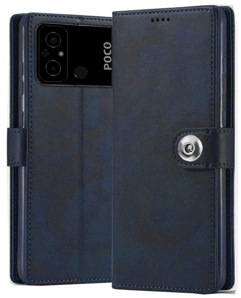 Shinestar Ultimate Leather Finish Flip Back Cover For Poco C Inside