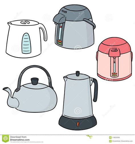 Cute Kettle and Teapot Drawings Set