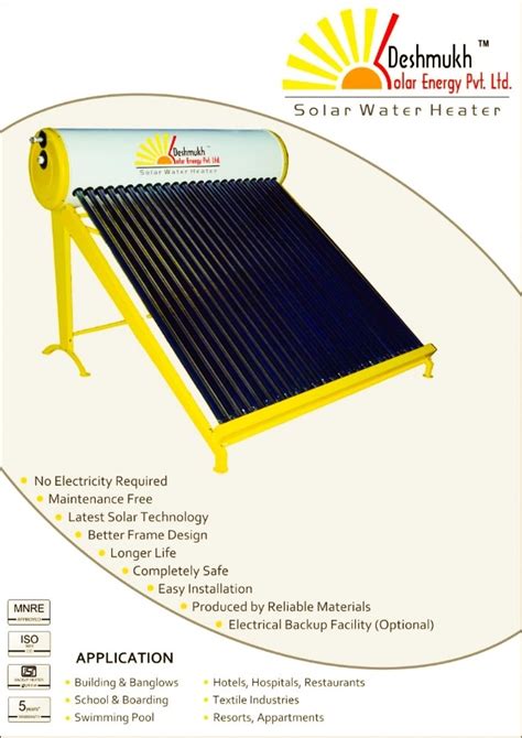 Storage 100 Lpd Solar Water Heater 5 Star Model Namenumber 100lpd