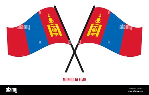 Mongolia Flag Waving Vector Illustration on White Background. Mongolia ...