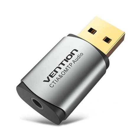 Звуковая плата USB Vention Audio USB – 1х3,5 мм jack 4pin Metal (OMTP ...