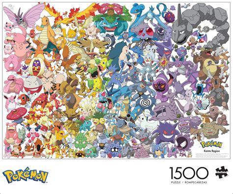 Buffalo Games 1500 Piece Pokémon Kanto 151 Interlocking Jigsaw Puzzle