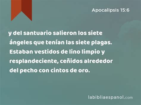 Apocalipsis Y Del Santuario Salieron Los Siete Ngeles Que