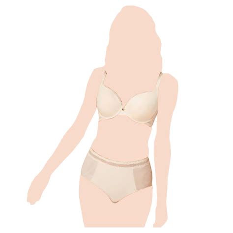 Klynn Simone Perele Padded Plunge Cup Bra Nude
