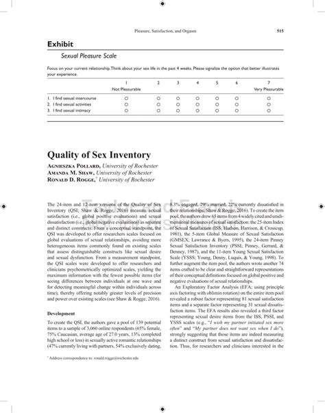 Pdf Quality Of Sex Inventory