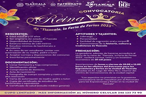 Abierta Convocatoria Para Elegir A Reina De Tlaxcala La Feria De