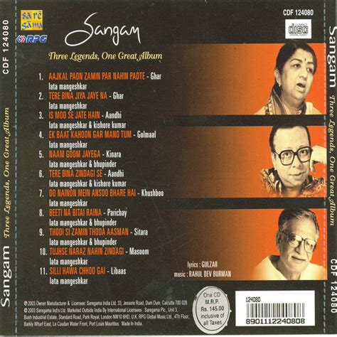 Sangam Lata Gulzar R D Burman Lbum De Lata Mangeshkar Spotify