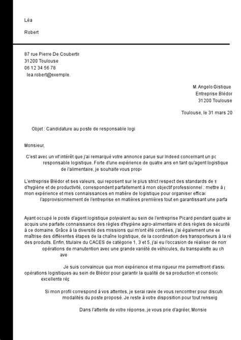 Exemples de lettre de motivation logistique à télécharger