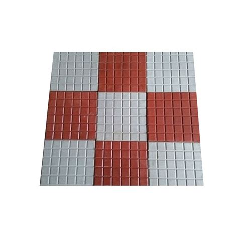 Red And White Mosaic Chequered Cement Parking Tile Thickness 25mm At